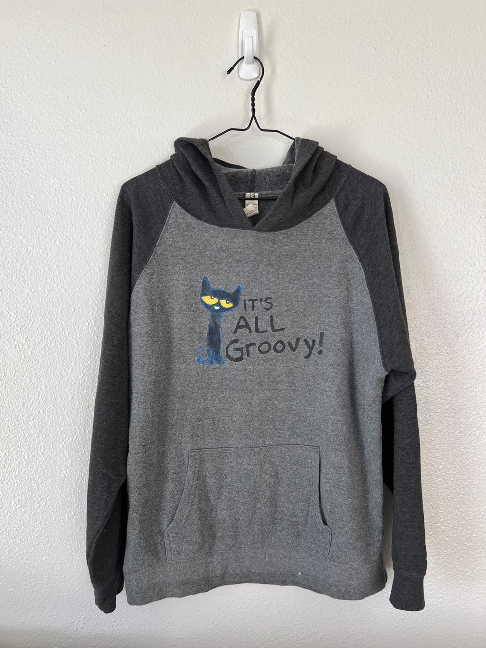Pete the cat Graphic Hoodie - Gray "It's All Groovy!"